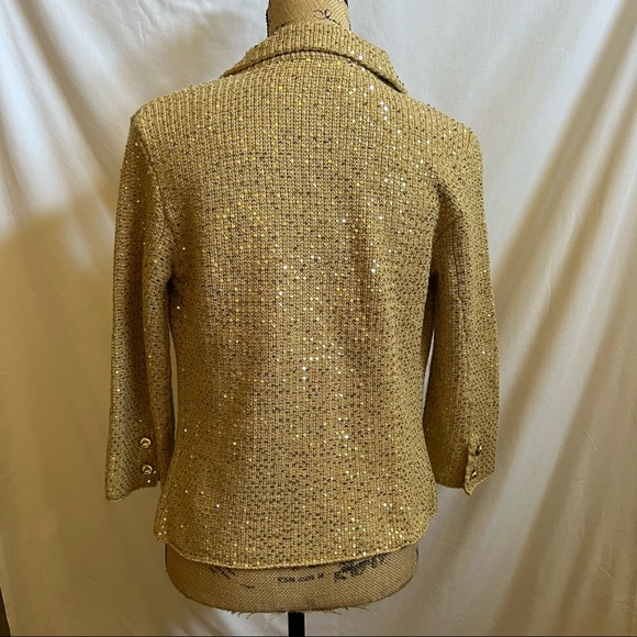 ECI New York Gold Cardigan.  Size S - Picture 3 of 8